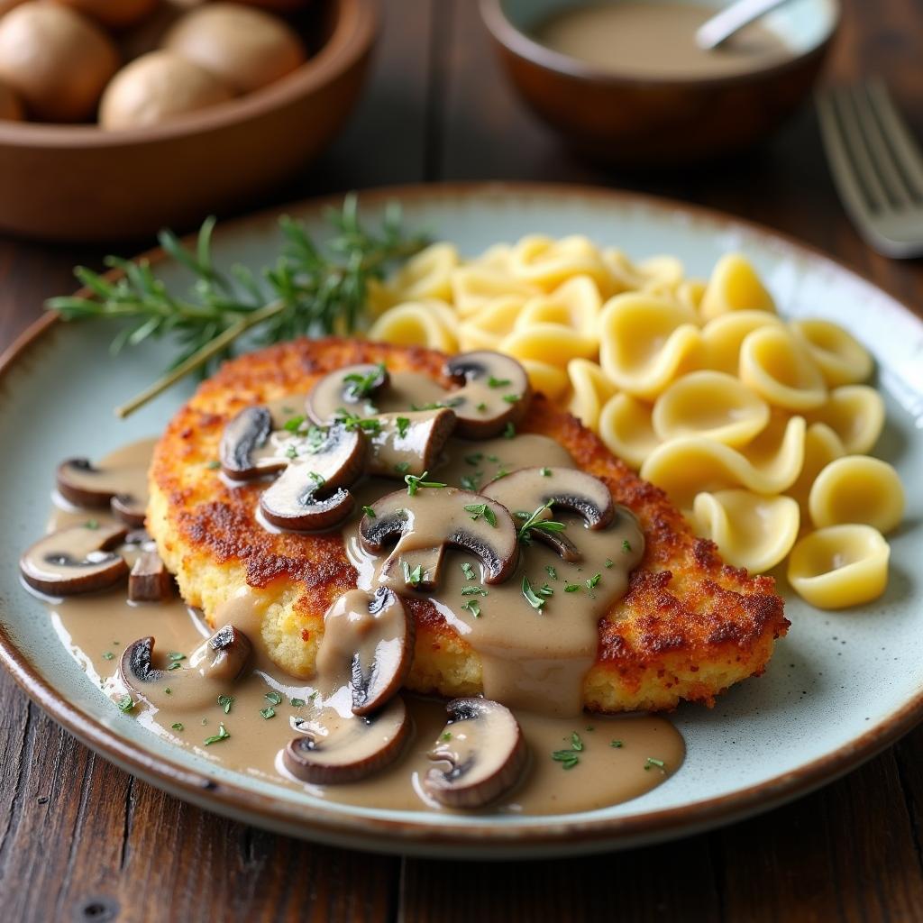 Spätzle Rezept 4 Schnitzel mit Pilzsoße