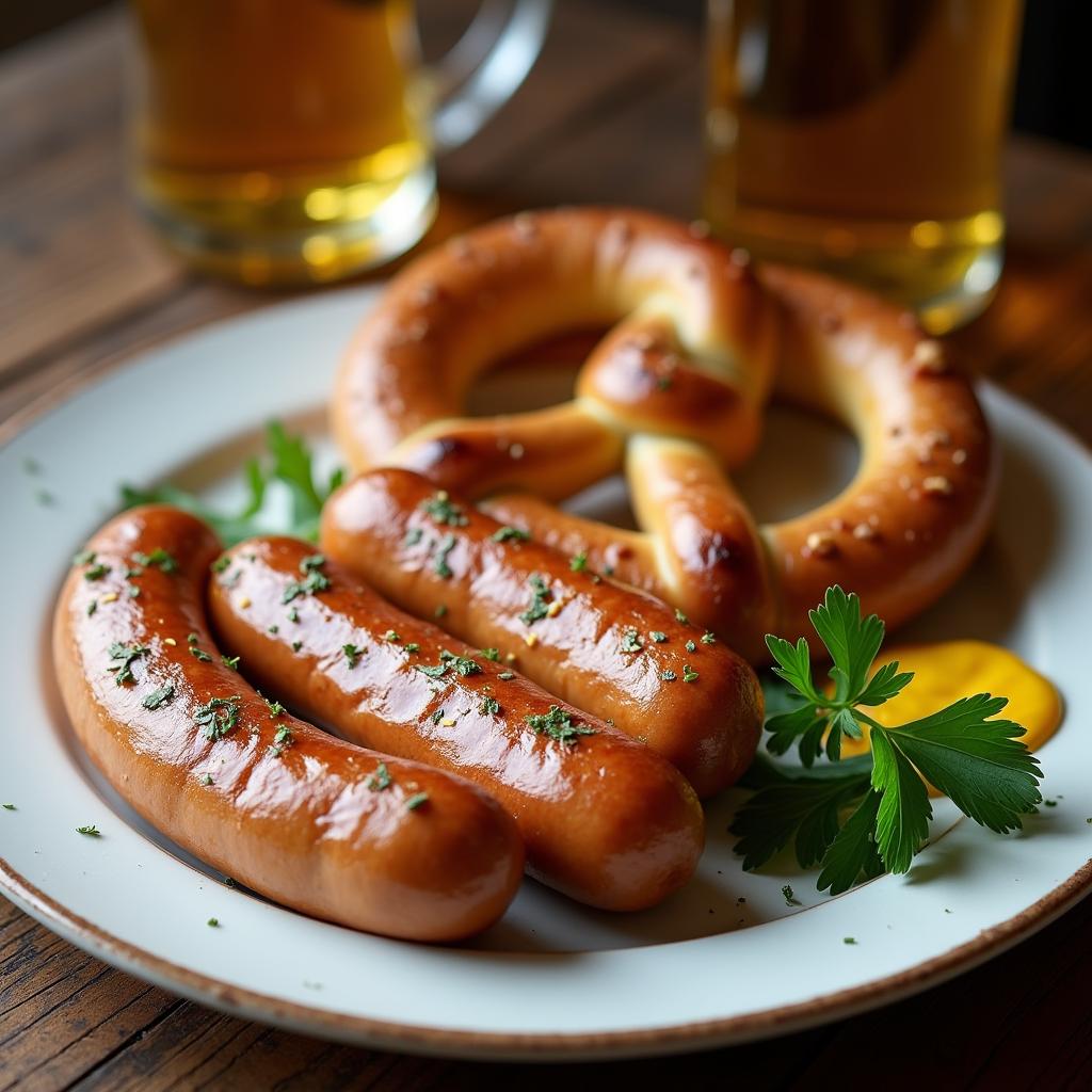 Die 4 Traditionelle Schnitzel Beilagen 7 Weisswurst und Brezen