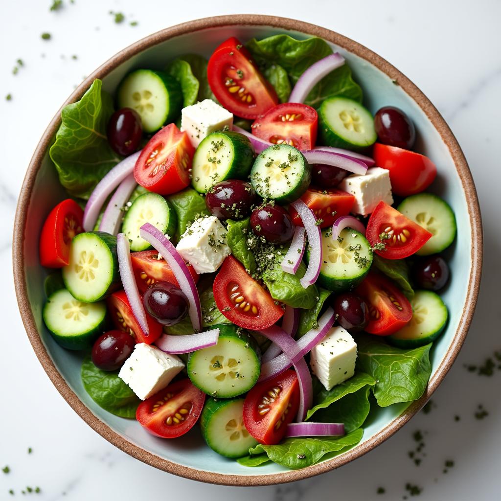 Gesunde Beilagen zum Grillen 3 Griechischer Salat mit Feta und Oliven