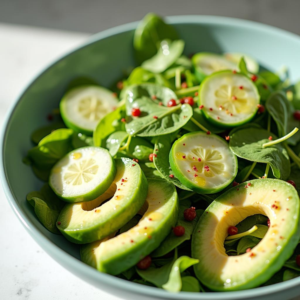 Die 10 Besten Beilagen zu Fisch 6 Grüner Salat mit Avocado und Gurke