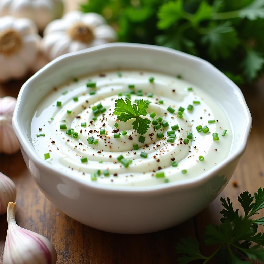 Gesunde Beilagen zum Grillen 6 Kräuter-Knoblauch-Dip