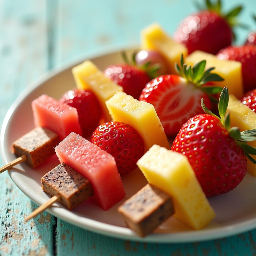 Gesunde Beilagen zum Grillen 7 Obst-Spieße