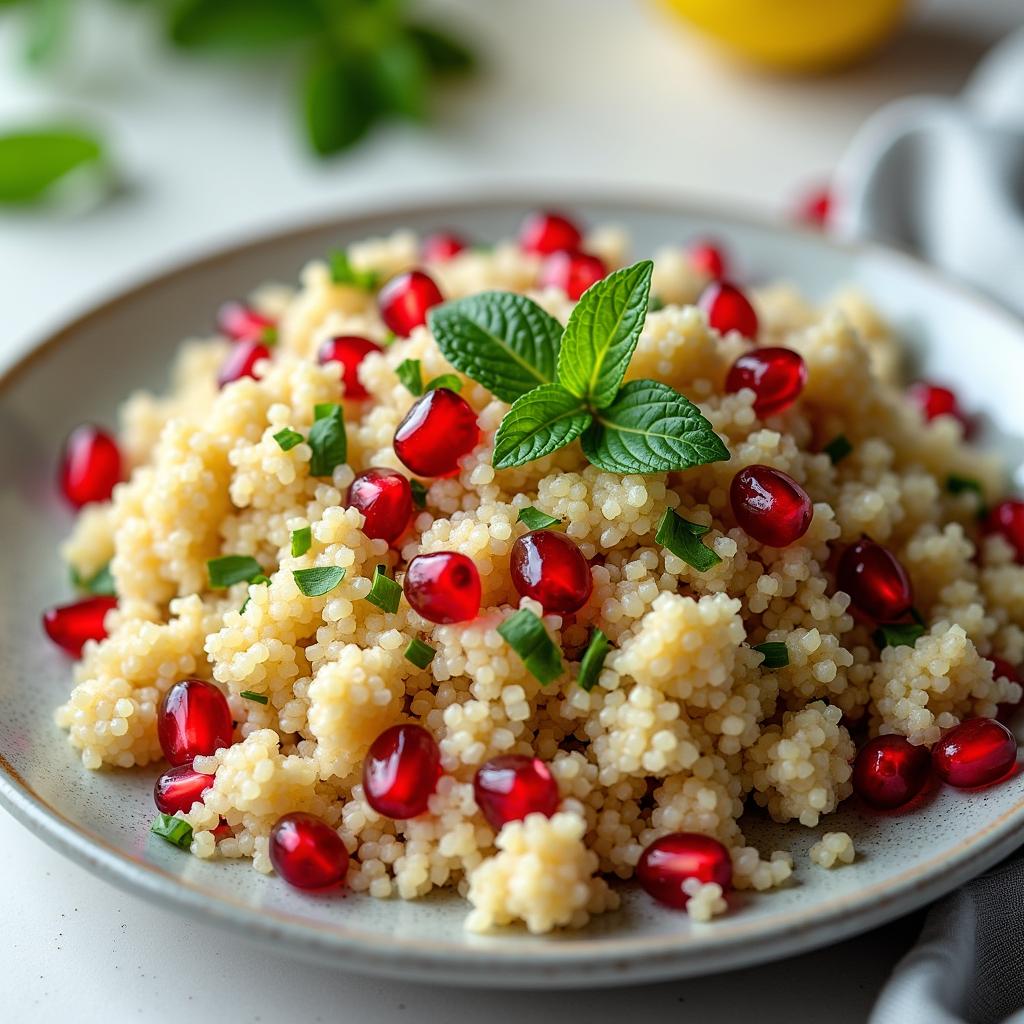 Die 10 Besten Beilagen zu Fisch 11 Quinoa-Salat mit Granatapfel und Minze
